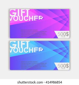 Vector illustration,Gift voucher template. cute gift voucher certificate coupon design template. Discount and gift voucher template