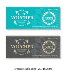 Vector illustration,Gift voucher template with vintage pattern.