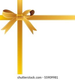 vector illustration-gold gift bow