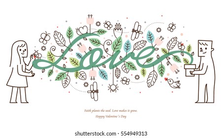 Vector illustration-Happy Valentine's Day