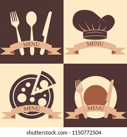 vector illustration,icons and symbols made in a modern style, suitable for cafes and restaurants.