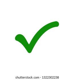 Vector illustration.Isolated green check mark icon.Tick symbol on white background.