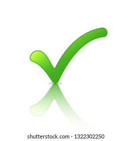 Vector illustration.Isolated green check mark icon.Tick symbol on white background.