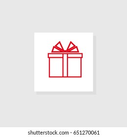 Vector illustration.Isolated object.Icon. Gift box with a bow. Dotted