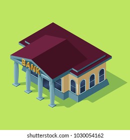 Vector illustration.Isometric icon.Bank building