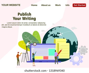 vector illustration,Landing page template of Read Online Articles Concept. Modern flat design concept of web page design for website and mobile website.