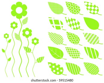 Vector illustration.Leaves.Elements for design