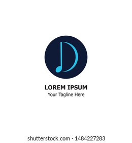 Vector Illustration,Letter D Note Music Colorful Logo Design For Your Music Business Or Company