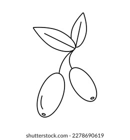Vector illustration,line,olive,icon,logo,black on white background,line art,modern style.Print for textile,social networks,infographics.web design.Wood.Greece.Country.Warm.Sunny.Happiness.EPS 10.