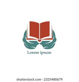 vector illustration,logo of a book and brain