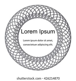Vector Illustration.Metallic Curls Twisted in Circle. Template for Visiting Cards, Labels, Fliers, Banners, Badges, Posters, Stickers and Advertising Actions. Circle Wavy Pattern. Abstract Background