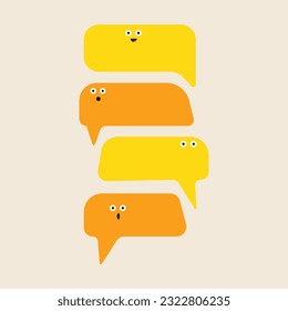 Vector illustration.Minimalist posters.Quote frames blank template. Isolated textbox. Citation empty speech bubbles. Color background. Simple shapes. Design for brochure, magazine, book cover.