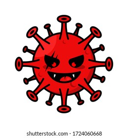 Vector Illustrationof virus evil devil face