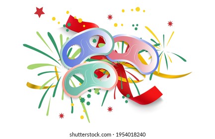 Vector illustration,Party mask template design