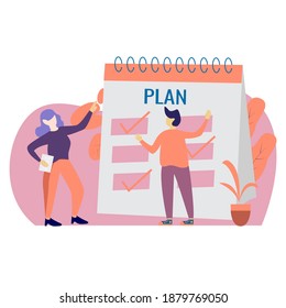 vector illustration.people are having a business plan discussion. modern flat people character. 
