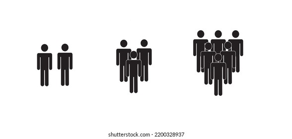 Vector illustration.People Icon. Crowd signs. A face symbol, a template for your web design, logo, application, user interface. Flat design style.