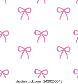 Ilustración vectorial.Impresión adhesiva de arco rosado. Patrón de tela sin inconveniente.
