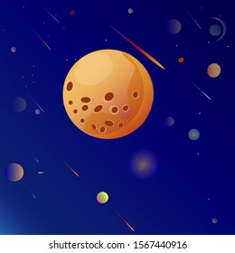 Vector illustration-planet. It consists of geometric shapes on a multicolored background. For decoration, Wallpaper, background.
