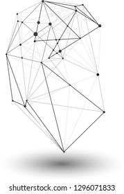 Vector Illustration.Polygon Geometry Background. Abstract Polygonal Geometric Shape.explosion. dimensional technology element with wireframe.