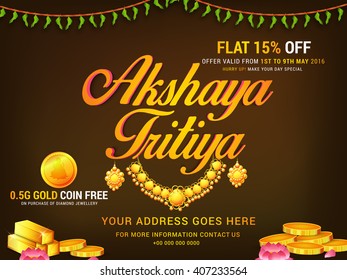 Vector illustration,poster or Banner of Akshaya Tritiya celebration background.