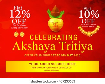 Vector illustration,poster or Banner of Akshaya Tritiya celebration background.