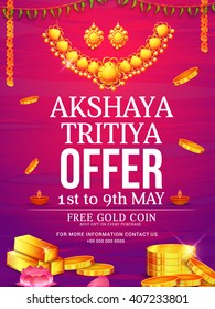 Vector illustration,poster or Banner of Akshaya Tritiya celebration background.