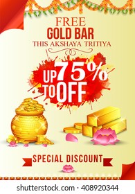 Vector illustration,poster or Banner of Akshaya Tritiya celebration background.