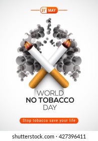 Vector illustration,poster or banner for world no tobacco day.stop tobacco