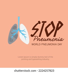 Vector illustration,Poster Or Banner Of World Pneumonia Day.