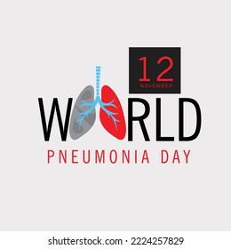 Vector illustration,Poster Or Banner Of World Pneumonia Day.