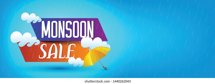 vector illustration,poster for Monsoon season, sale banner,sale 