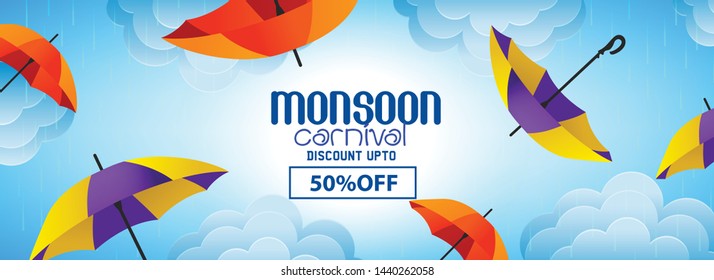 vector illustration,poster for Monsoon season, sale banner,sale 