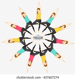 Vector illustration,poster,flyer or banner of international yoga day.