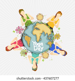 Vector illustration,poster,flyer or banner of international yoga day.