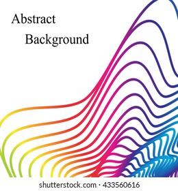 Vector Illustration.Rainbow Colored Wavy Pattern.Template for Visiting Cards, Labels, Fliers, Banners, Badges, Posters, Stickers and Advertising Actions. Stripes Twisted in Vortex. Abstract Background