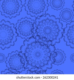 Vector illustration.Retro background blue seamless pattern.