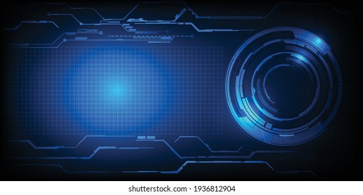 Resumen del fondo azul de la tecnología moderna incluido el entorno de la línea de red digital HUD de círculo para el futuro concepto de tecnología.Ilustraciones de vectores.