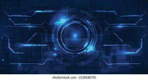Vector illustrations of abstract blue futuristic digital high technology artwork.Future tech design concepts.