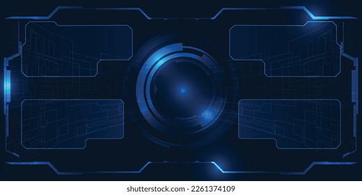 Vector illustrations of abstract blue futuristic digital high technology artwork.Future tech design concepts.