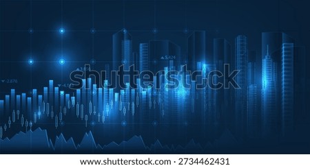 Vector illustrations of abstract economic artwork and background for real estate business financial and investment.