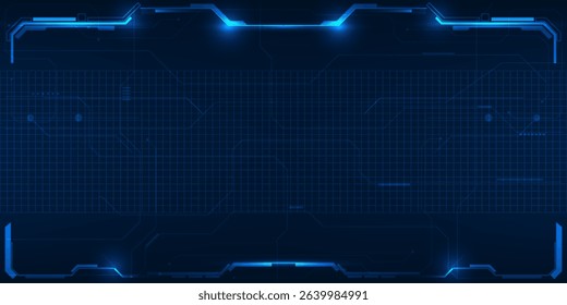 Vector illustrations of abstract futursitc screen digital display and digital environment for showcase.