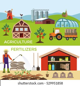 Vector illustrations for agricultural and fertilizer. Infographics