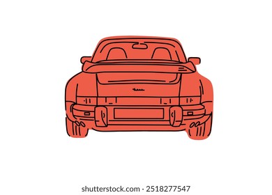 Vector illustrations for apparel prints and other uses. Hand drawn sports cars. 