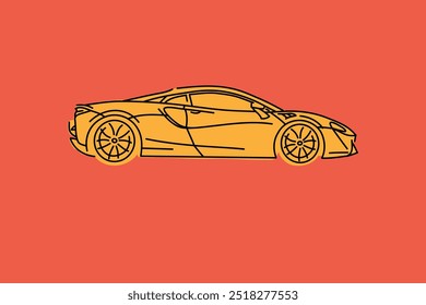 Vector illustrations for apparel prints and other uses. Hand drawn sports cars. 