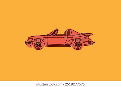 Vector illustrations for apparel prints and other uses. Hand drawn sports cars. 
