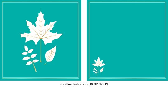 vector illustrations with autumn leaves