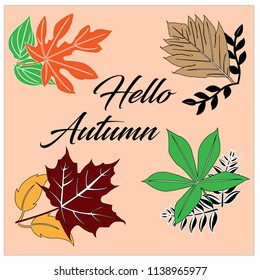 Vector illustrations for autumn welcome, fitting used as background computer or wall screen