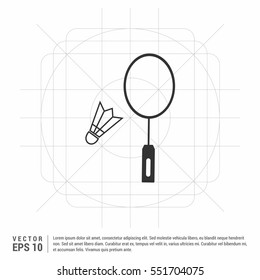 Vector illustrations of Badminton sport icon. Rackets and shuttlecock

