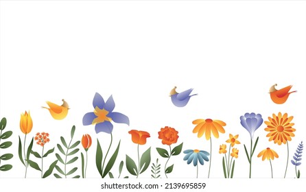 Ilustraciones vectoriales, banner, postales, tema floral, primavera y verano. Ilustraciones de moda