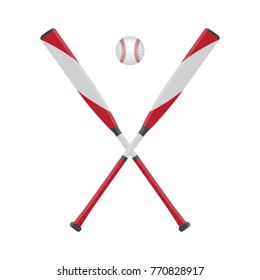 Vector illustrations. Baseball bats with a ball.